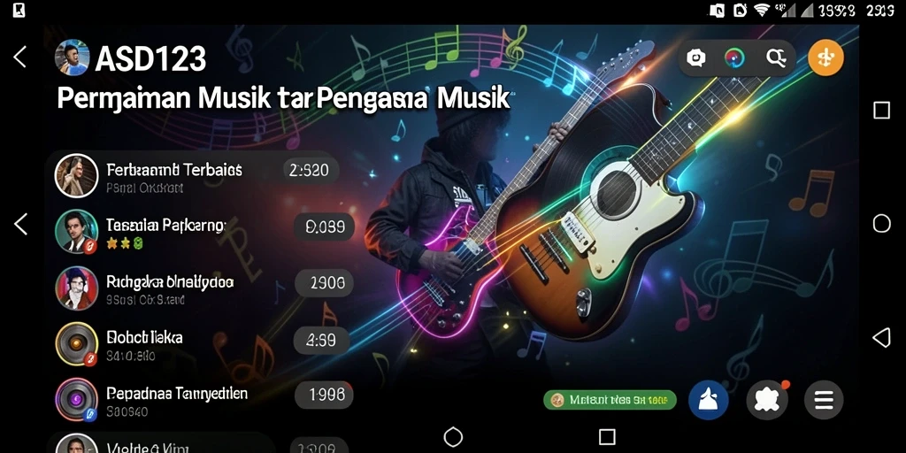 Tangkapan layar dari gameplay ASD123 yang menampilkan keseruan bermain musik.