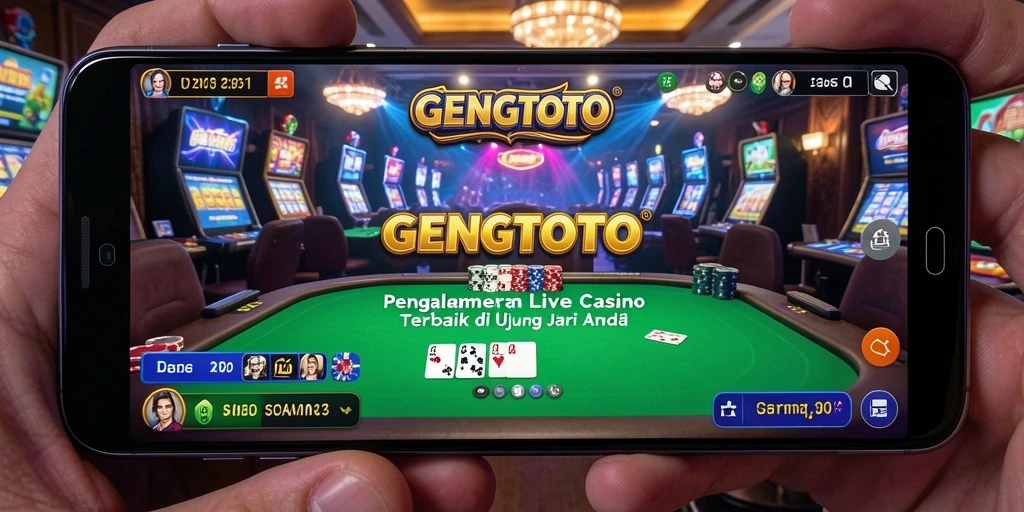 Tampilan gameplay GENGTOTO yang menampilkan dealer live dan suasana kasino.