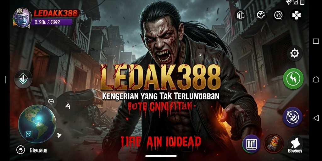 Tangkapan layar menunjukkan suasana gelap dan menegangkan dari LEDAK388.