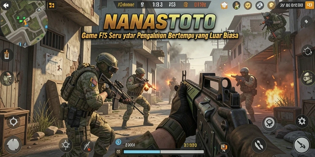 Tangkapan layar utama NANASTOTO menunjukkan aksi pertempuran yang mendebarkan.