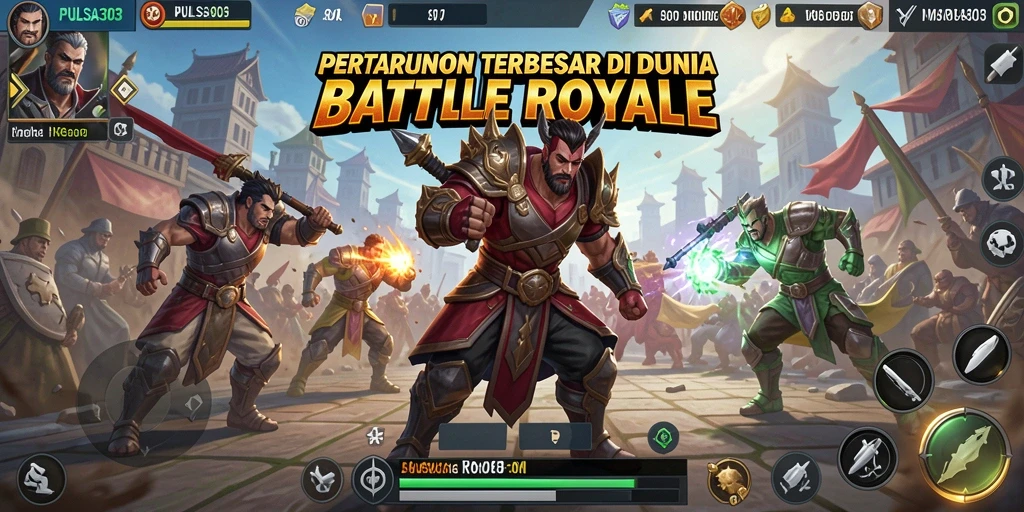 Screenshot gameplay PULSA303 menampilkan aksi seru dalam pertempuran Battle Royale.