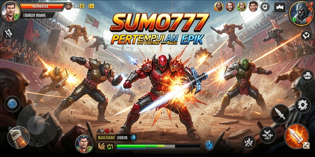 Gameplay menegangkan SUMO777 dengan aksi yang intens dan karakter unik.